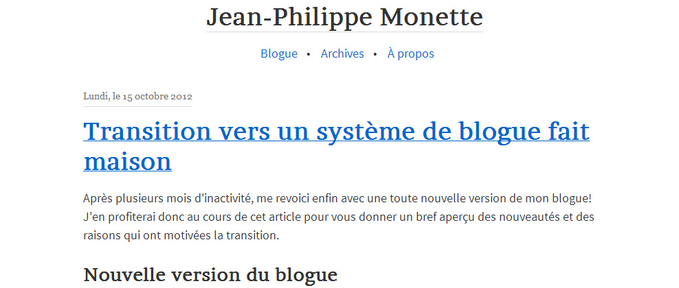 Nouvelle version du blogue de Jean-Philippe Monette