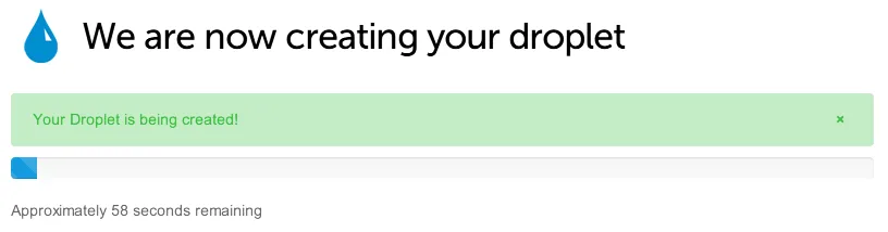 Création du Droplet en cours… - DigitalOcean