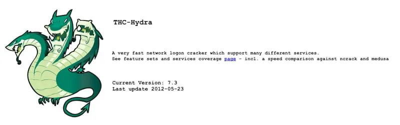 Capture d’écran du site Web de THC-Hydra