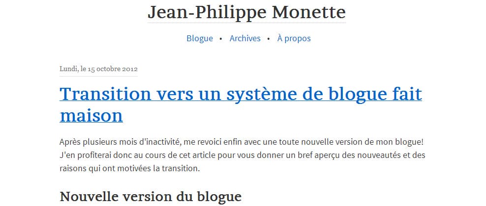 Nouvelle version du blogue de Jean-Philippe Monette
