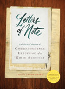 Couverture de Letters of Note: Correspondence Deserving of a Wider Audience